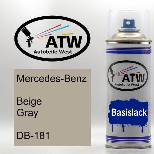 Mercedes-Benz, Beige Gray, DB-181: 400ml Sprühdose, von ATW Autoteile West.